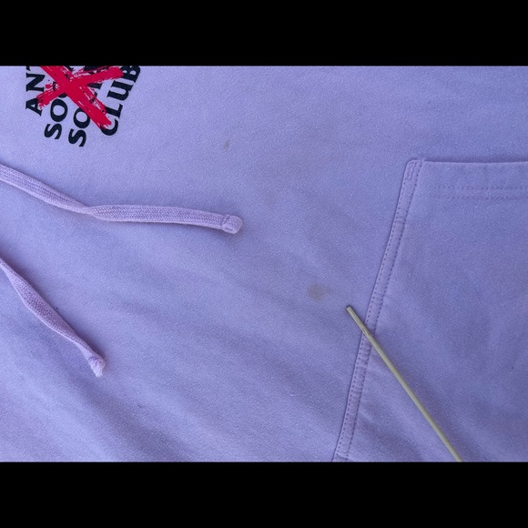 Anti Social Social Club Cancelled Hoodie Mens Sz Large Color Pink ASSC - Picture 9 of 12